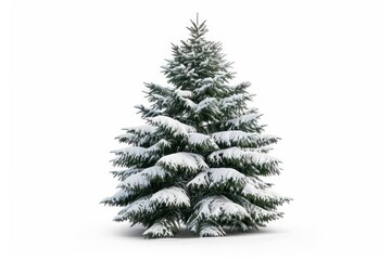 Fototapeta premium A fir tree isolated on a pure white background