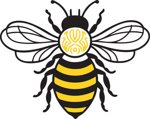line art of a bee 