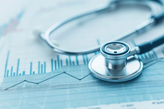 A graph representing biostatistics data, ideal for a healthcare banner with space for copy