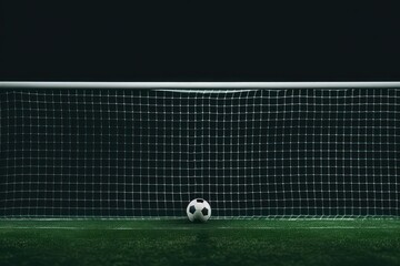 A penalty kick taken under high pressure, with ample space for text on the banner