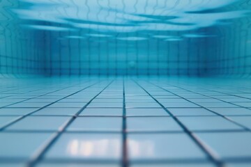 Obraz premium A shimmering pool ready for swimmers, perfect for a banner with ample copy space