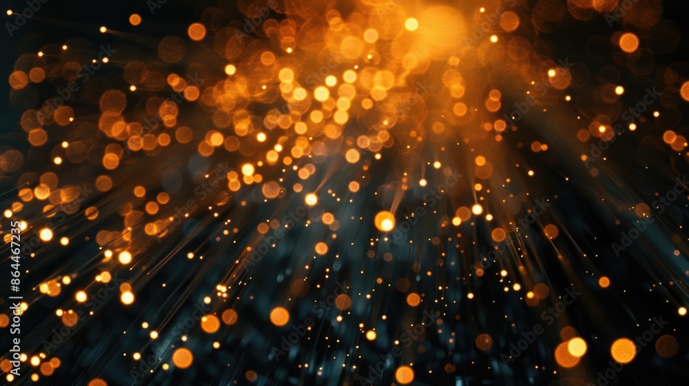 Poster a bunch of lights suspended in the air, creating a mesmerizing display