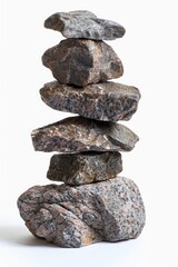 A natural rock formation with multiple layers stacked on top of each other, great for use in geological or outdoor-themed projects