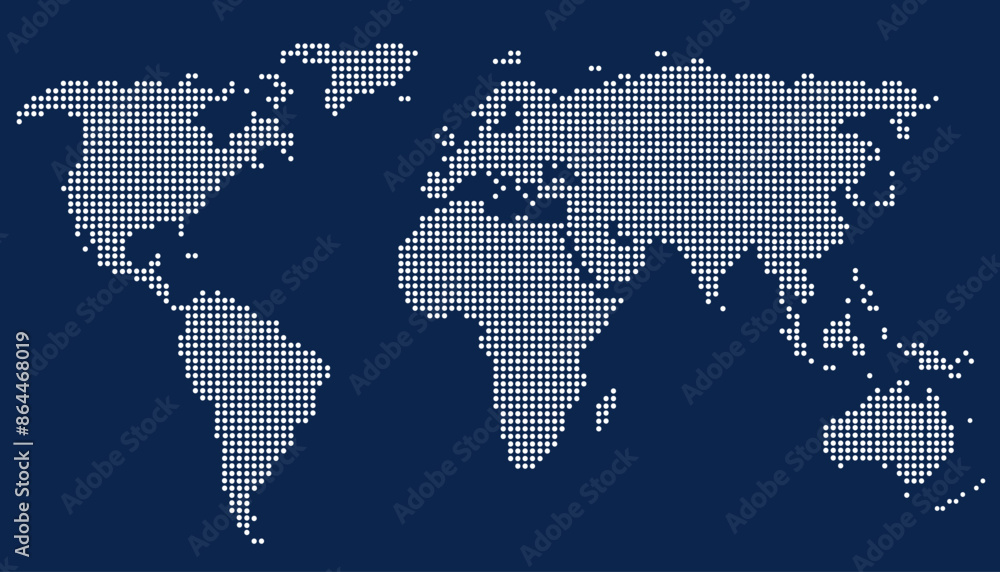 Wall mural Dotted color world map vector