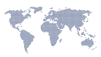 Fototapeta premium Dotted color world map vector