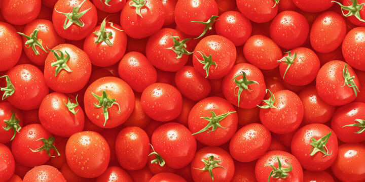 Red tomatoes top view. background with tomatoes