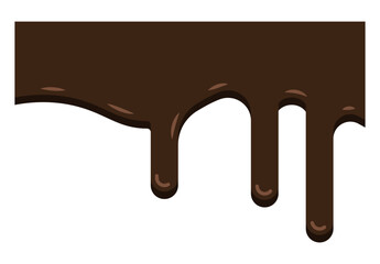 Chocolate drops border cartoon. Vector illustration.	