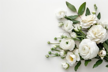 Obraz premium Elegant wedding flowers isolated on a clean white canvas