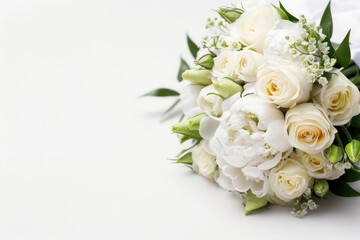 Elegant wedding flowers isolated on a clean white canvas