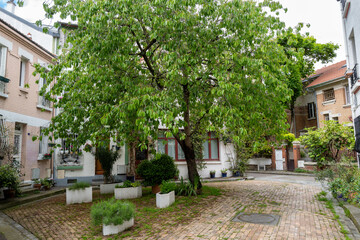 La cit&eacute; florale dans le treizi&egrave;me arrondissement de Paris en France