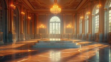 Obraz premium Glamorous Product Presentation in Palace Interior