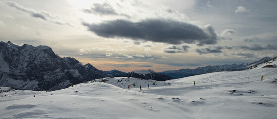 Skiing area in Trentino in Italy.