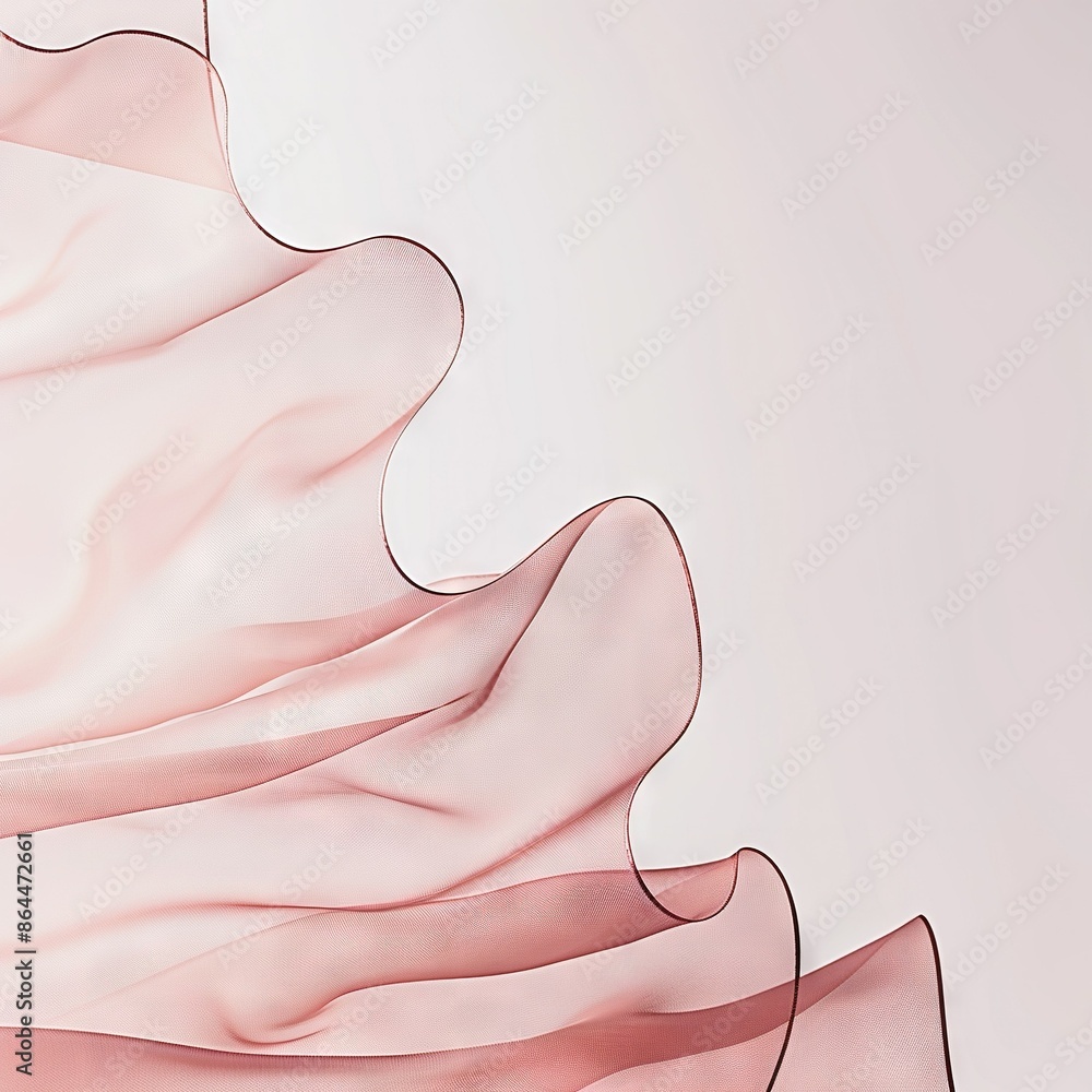 Poster a close-up of a pink and white background with a wavy design on the left side, and a solid pink and 