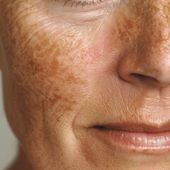 Obraz premium Close up of person with freckles on face