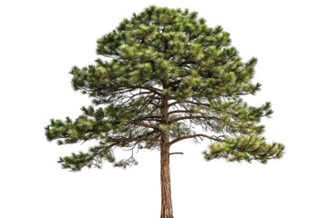 Fototapeta premium The tall ponderosa pine isolated on a clean white backdrop