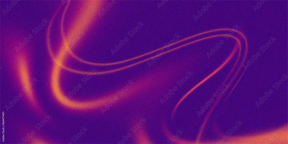 Poster abstract luxury design style glowing gold curved lines on dark purple background with lighting effec