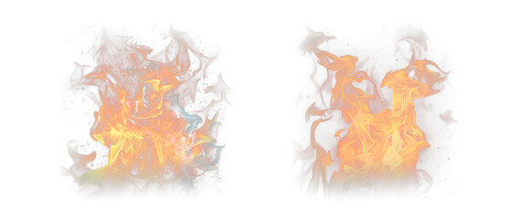 Fire png. Realistic fire flame effect ‍set transparent background. Burning red wildfire flames. verlays of open flames and fire in various shapes.