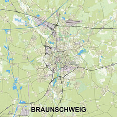 Braunschweig, Germany map poster art