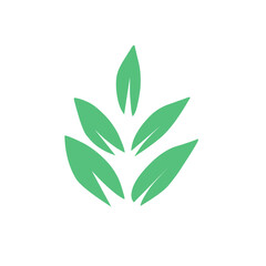 Naklejka premium Flat green leaves collection.Vector illustration