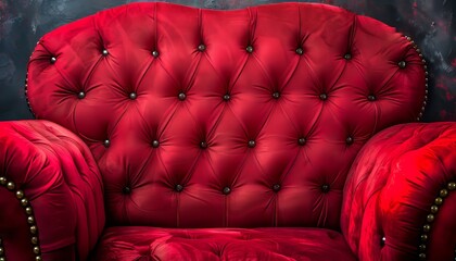 Fototapeta premium Dark red vintage sofa textile fabric texture background for a retro inspired ambiance