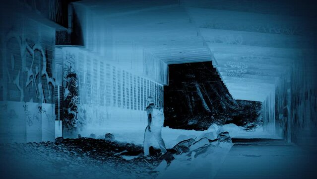 CCTV Anonymous Man Walks Beneath Overpass