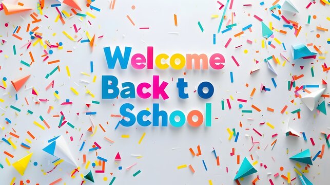 welcome template banners with abstract  written with the welcome back to the school in the middle of the background abstract written in the middle of clouds 