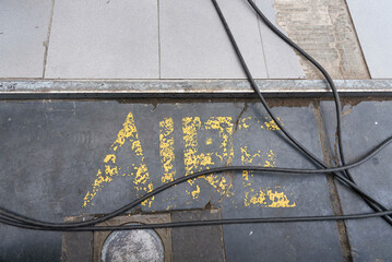 Area of air measurement and inflation of vehicle tires at a service station in Argentina.