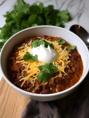 Traditional Mexican Chili Con Carne, featuring hearty minced meat and tender red beans simmered in a rich, flavorful sauce.