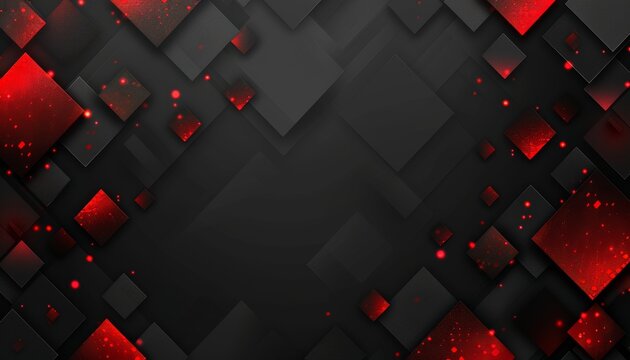 Eye catching black and red geometric pattern banner for impactful visual presentation