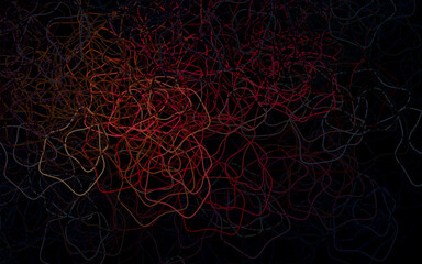 Dark Red, Yellow vector backdrop with memphis shapes.