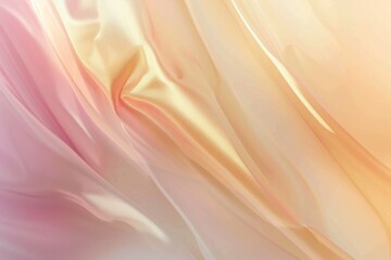 Soft pastel background with gentle waves of pink, peach and yellow silk fabric