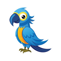 Cartoon blue macaw vector isolated