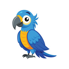 Cartoon blue macaw vector isolated