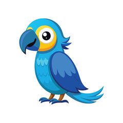 Cartoon blue macaw vector isolated