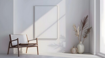 Clean Minimalist Frame Mockup on Plain White Background