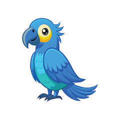 Cartoon blue macaw vector isolated