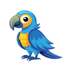 Cartoon blue macaw vector isolated