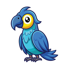 Cartoon blue macaw vector isolated