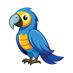 Cartoon blue macaw vector isolated