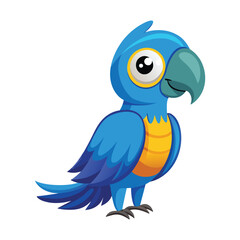 Cartoon blue macaw vector isolated