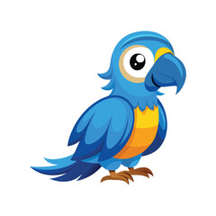 Cartoon blue macaw vector isolated