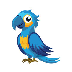 Cartoon blue macaw vector isolated