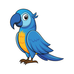 Cartoon blue macaw vector isolated
