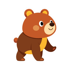 Cartoon cute little bear walking vector