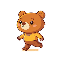 Cartoon cute little bear walking vector