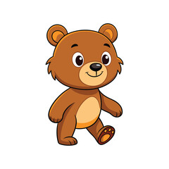 Cartoon cute little bear walking vector