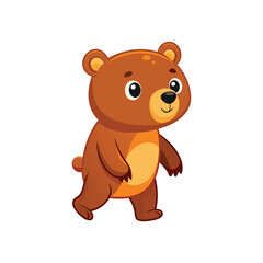 Cartoon cute little bear walking vector