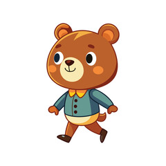 Cartoon cute little bear walking vector