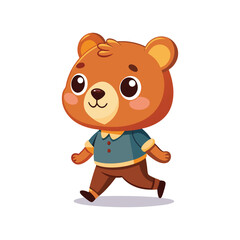 Cartoon cute little bear walking vector