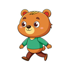Cartoon cute little bear walking vector